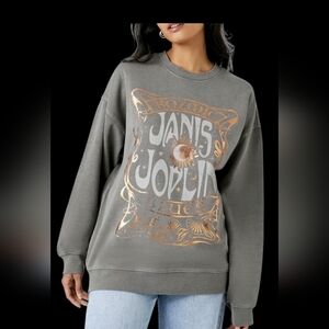 Forever 21 Janis Joplin Sweatshirt - Grey